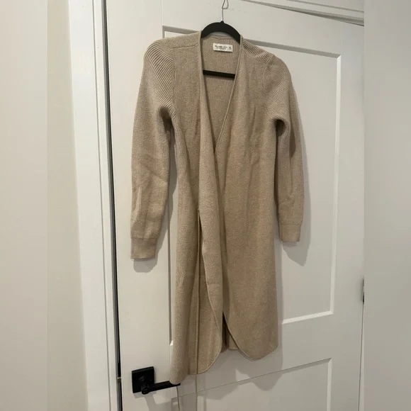 Abercrombie & Fitch Long-Sleeve Wrap Mini Sweater Dress - Picture 2 of 4